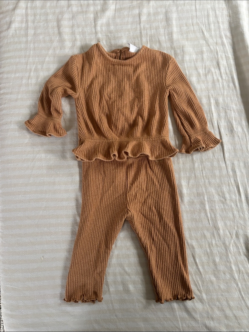 Gap Ribbed Two-Piece Set - Brown